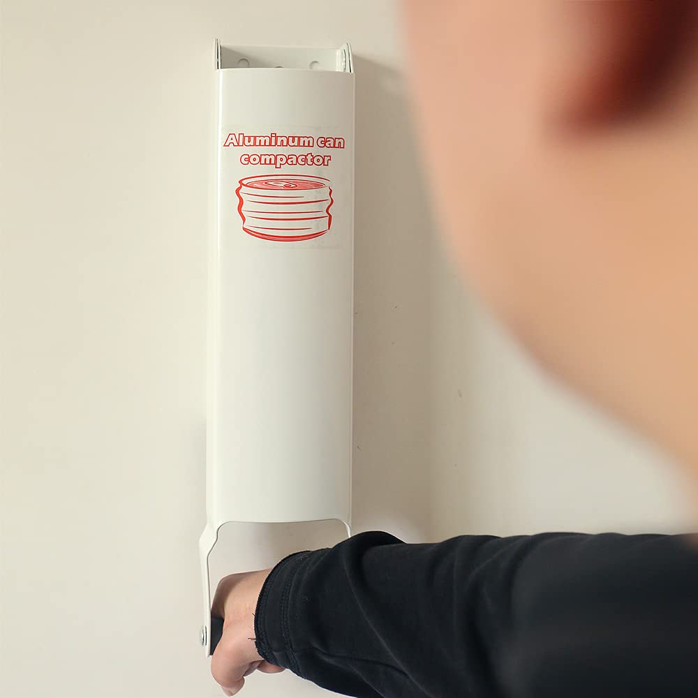 White Wall-Mounted Aluminum Can Crusher G264699