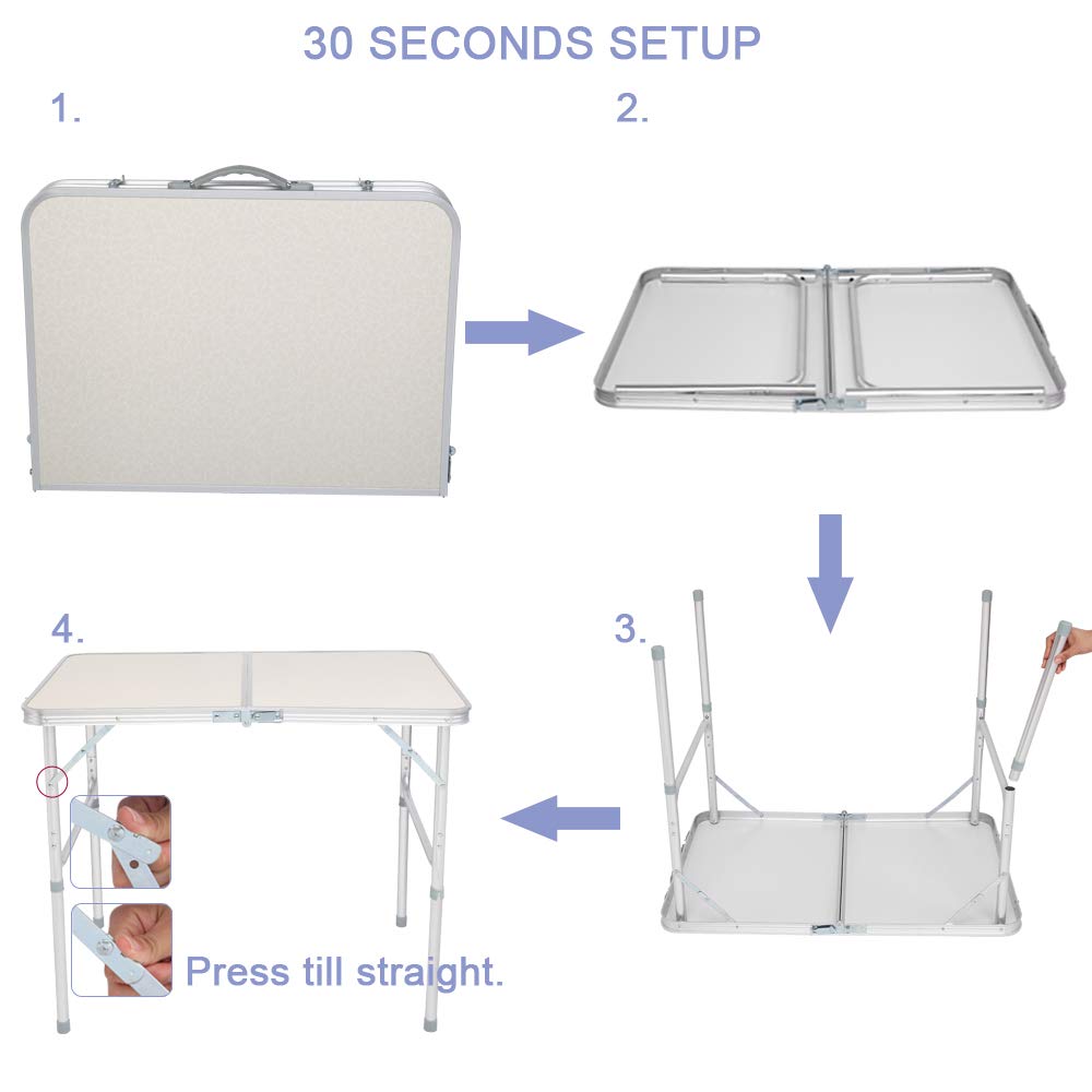 3ft Portable Folding Aluminum Camping Table B315572