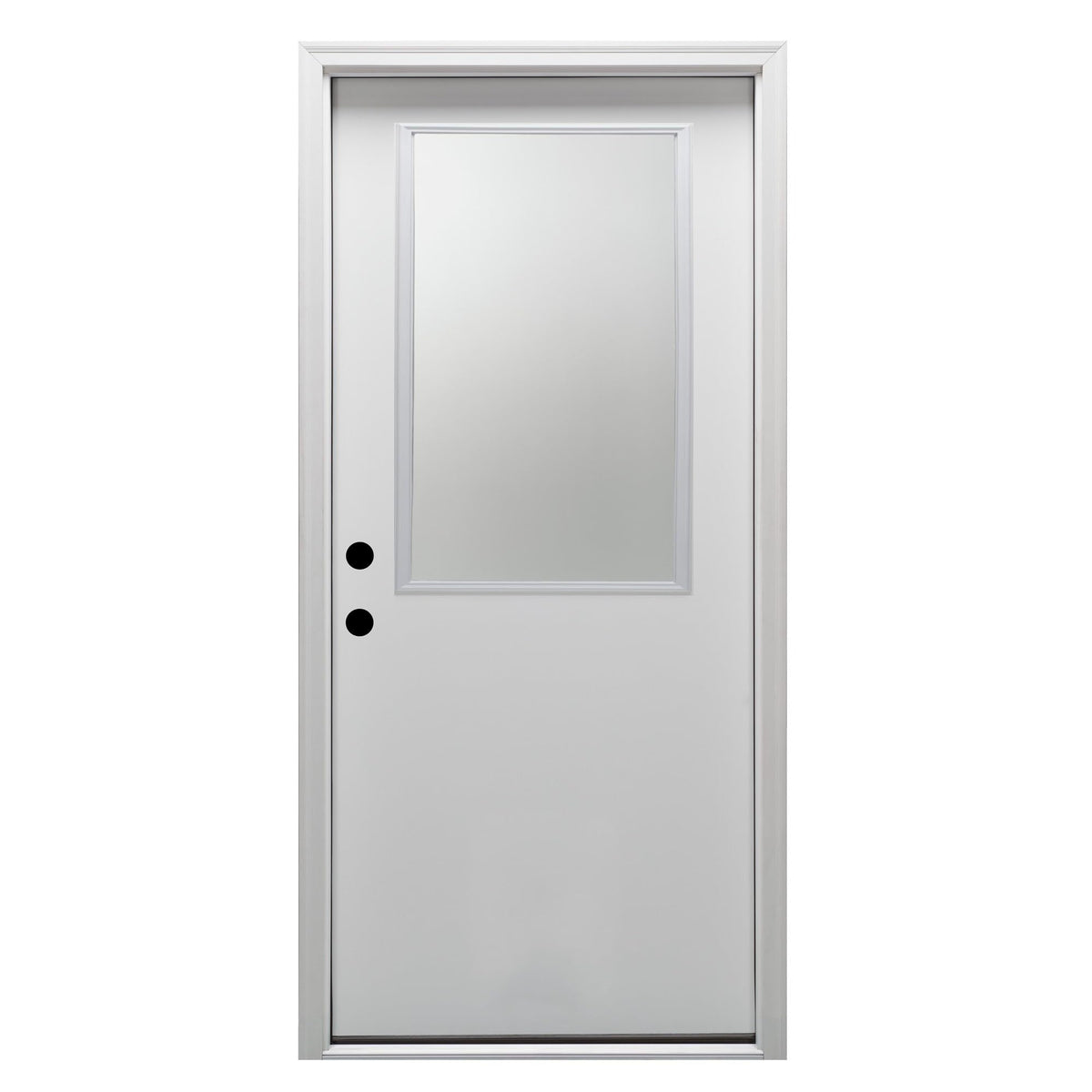 Primed Fiberglass 1/2 Lite Clear Glass Prehung Entry Door 36" x 80" E590