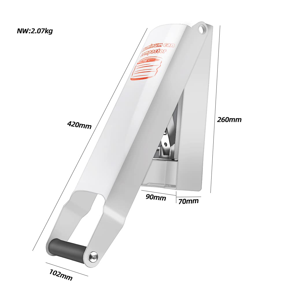 White Wall-Mounted Aluminum Can Crusher G264699