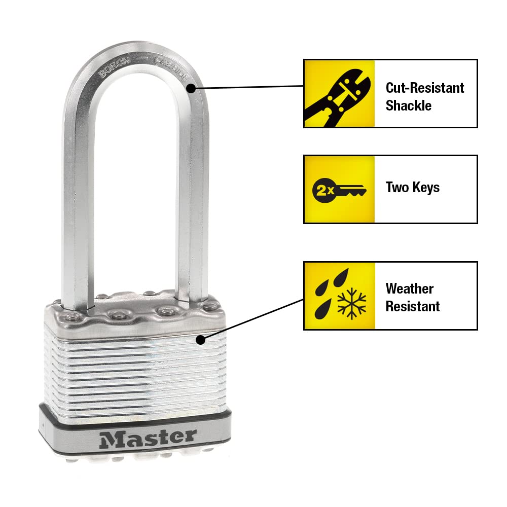 Heavy Duty Outdoor Padlock with Key, 4 Pack Keyed-Alike R772