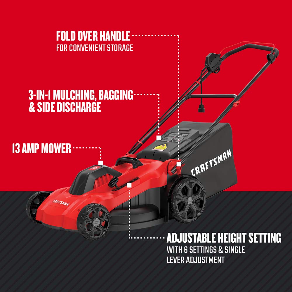 Electric Push Lawn Mower, 20-Inch Corded 13-AMP N499