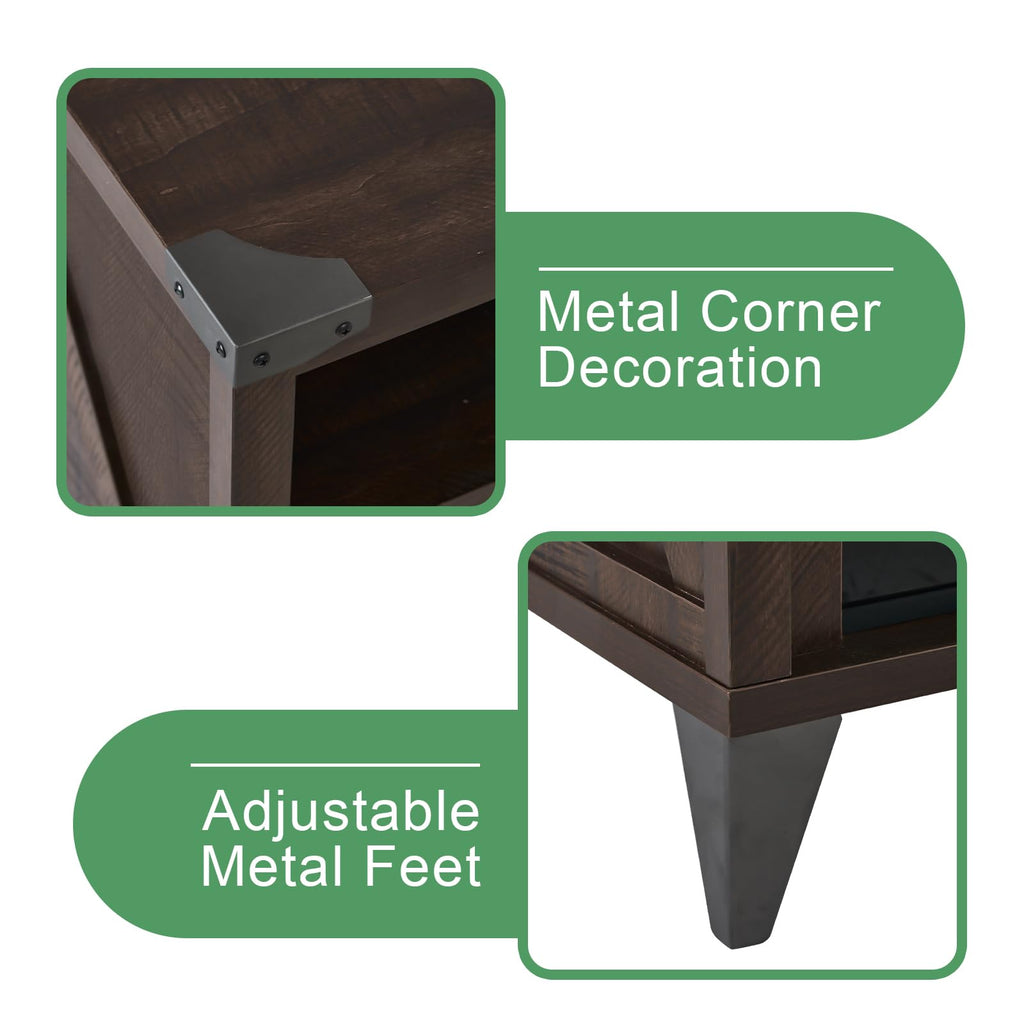 65" Fireplace TV Stand with 60" Glass Electric Fireplace G40918