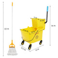 35 Qt Mop Bucket with Side Press Wringer on Wheels H25932