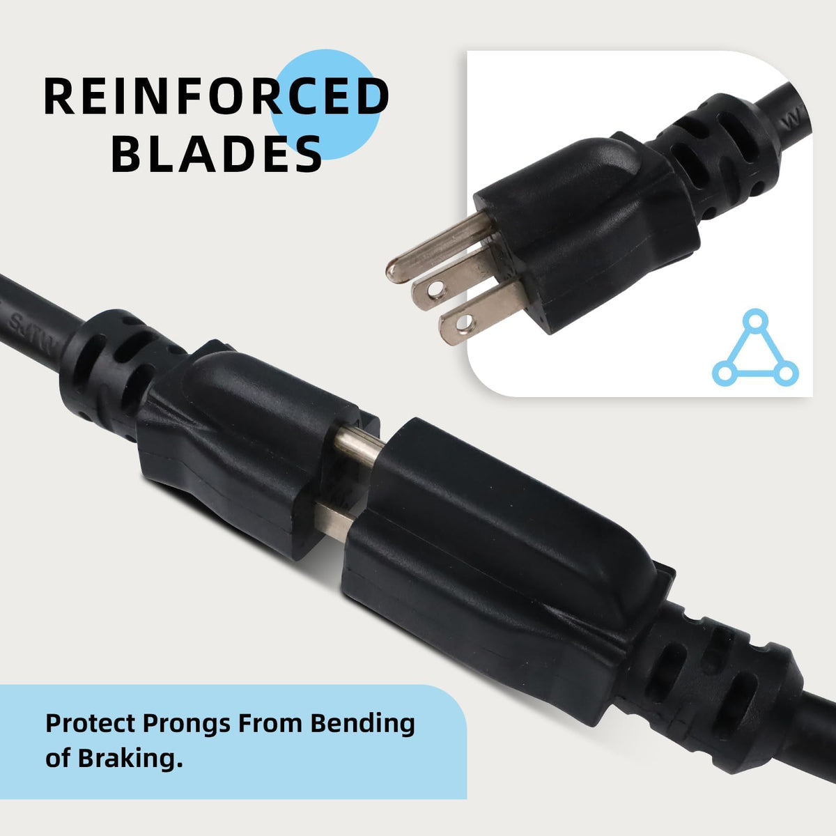 100 Ft Heavy Duty Outdoor Extension Cord, 12/3 SJTW Black 3-Prong F125