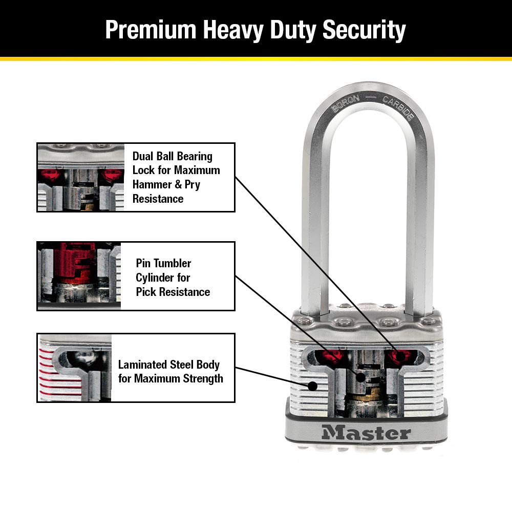 Heavy Duty Outdoor Padlock with Key, 4 Pack Keyed-Alike R772