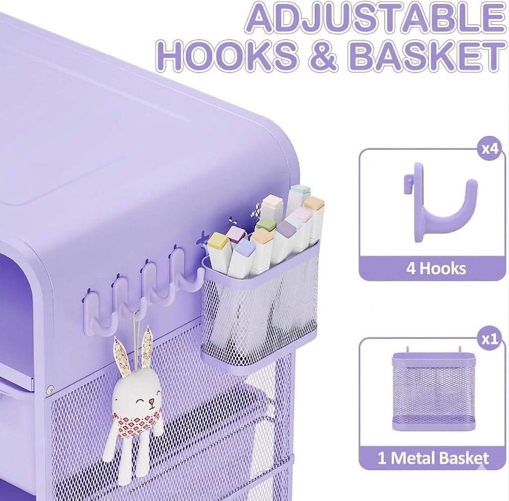 Kids Nightstand, Girls Bedside Table, Night Side Table, Purple U5577