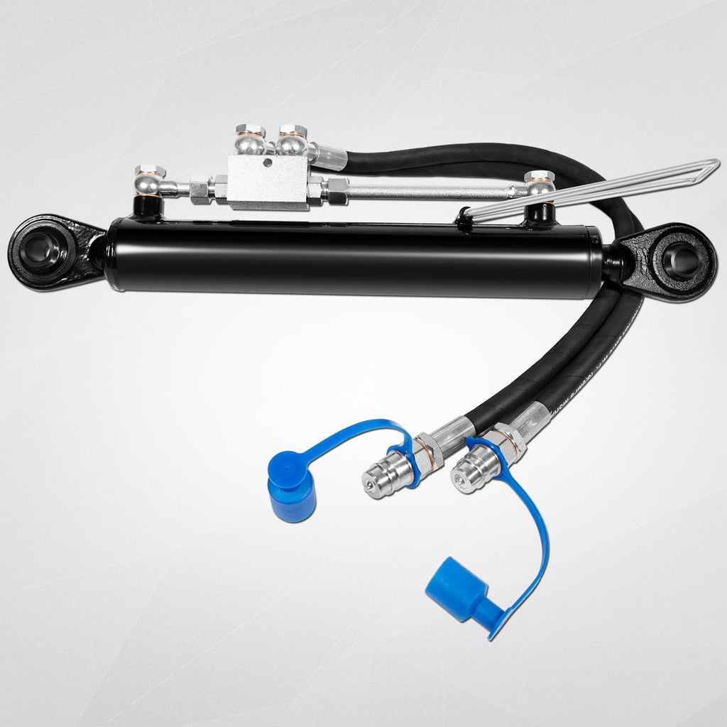 Hydraulic Top Link Cat. 1-1 with Locking Block 20 7/8” - 31 7/8” with 2 x Hose, Two-Way Check Valve Hydraulic Cylinder Set Q191