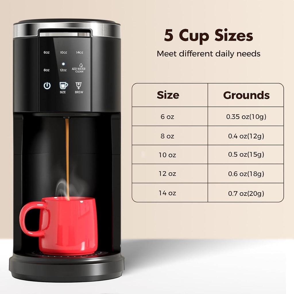 Single Serve 2 in 1 Coffee Maker with 40oz Removable Water Reservoir F653