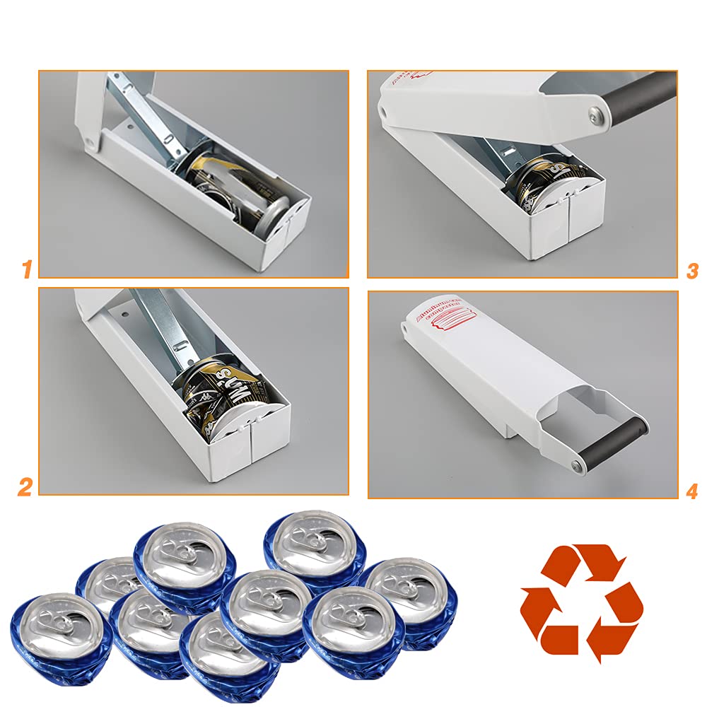 White Wall-Mounted Aluminum Can Crusher G264699