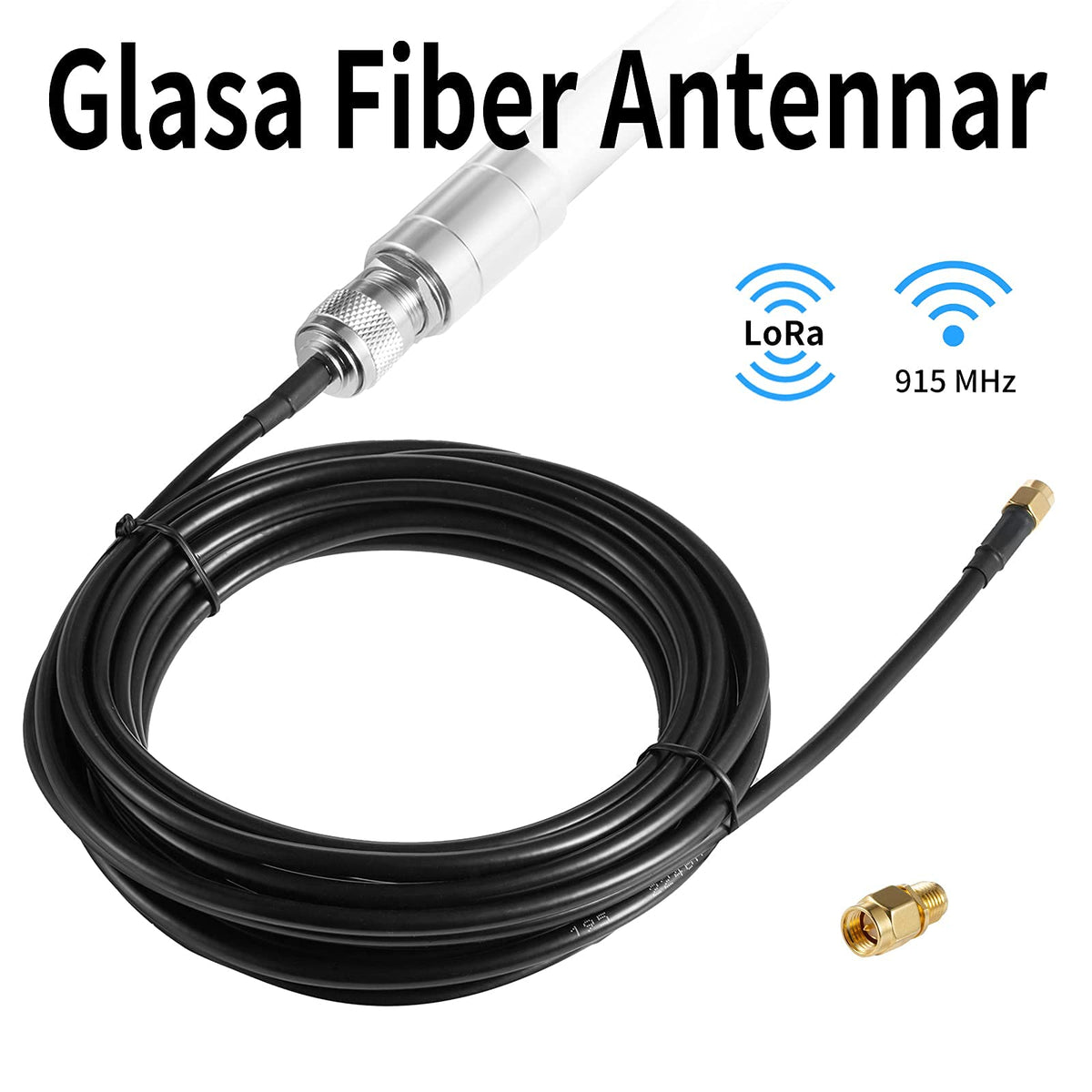 Waterproof 8dBi Omni-Directional Glass Fiber LoRaWan 915MHz Antenna with 5M Cable J37524