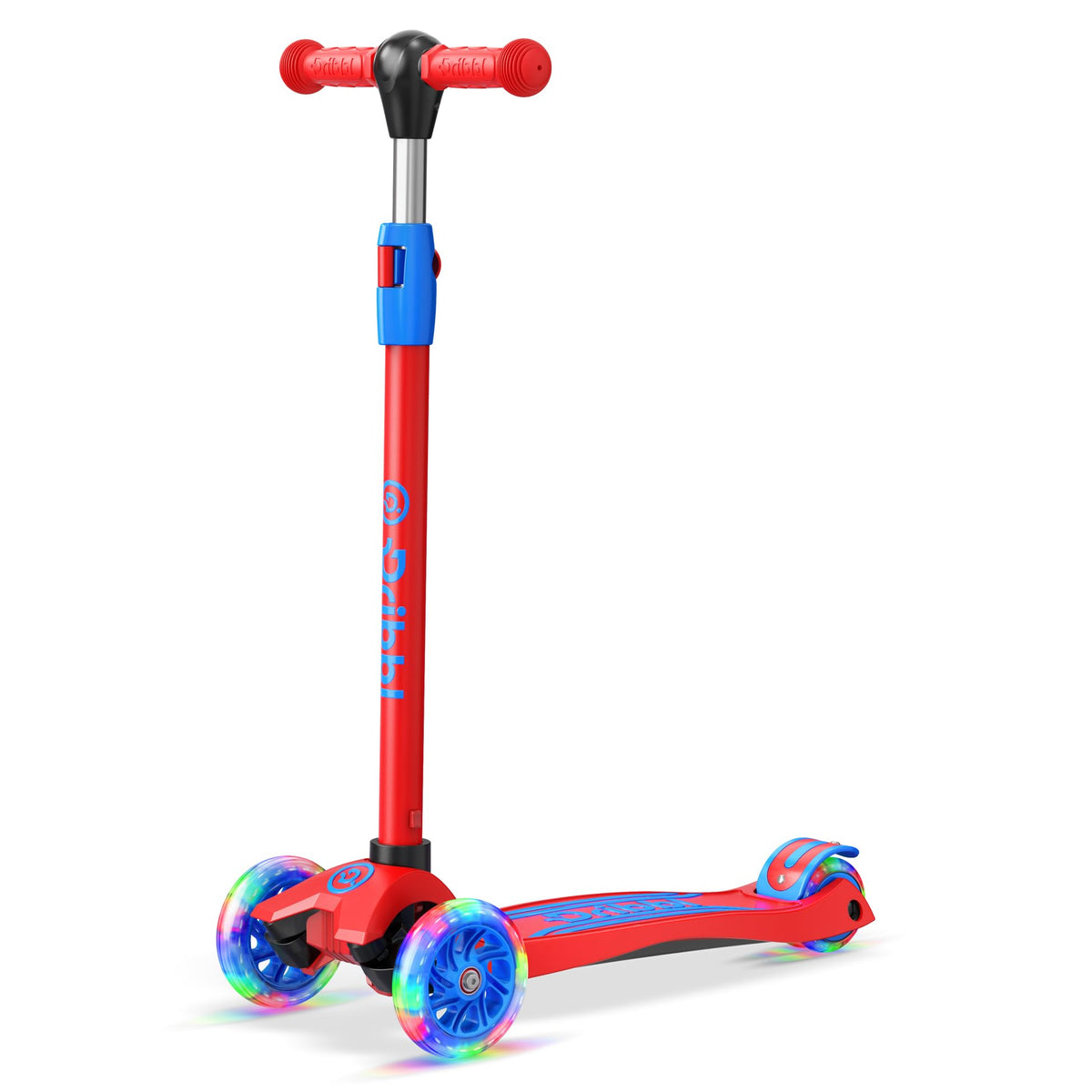 3-Wheel Kids Scooter Adjustable Height Anti-Slip Deck Red and Blue N98427