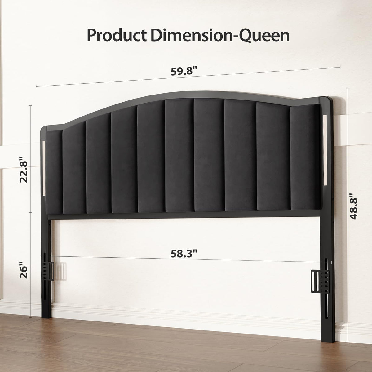 Upholstered Tufting Headboard Queen Size with Lights B327