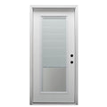 Fiberglass Smooth Primed Left Hand In-Swing Prehung Front Door Full Lite Clear Glass 36" x 80" E35982