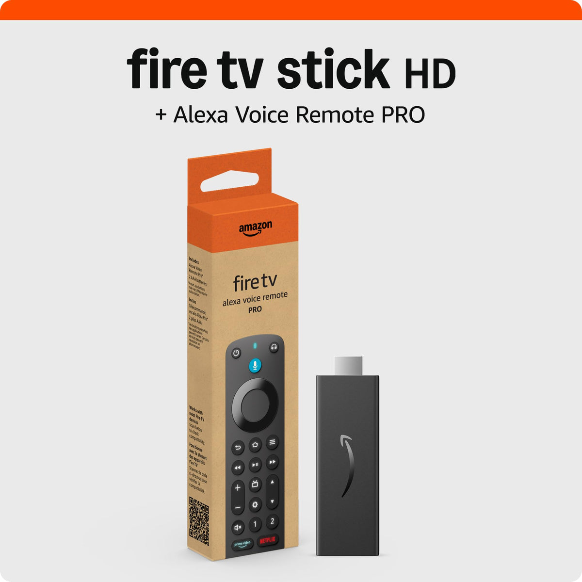 Fire TV Stick HD streaming device with Alexa Voice Remote Pro D37881
