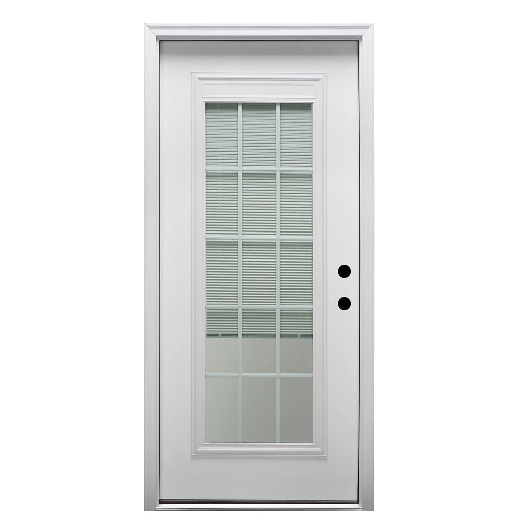 Fiberglass Smooth Primed Left Hand In-Swing Prehung Front Door Full Lite 36" x 80" L196