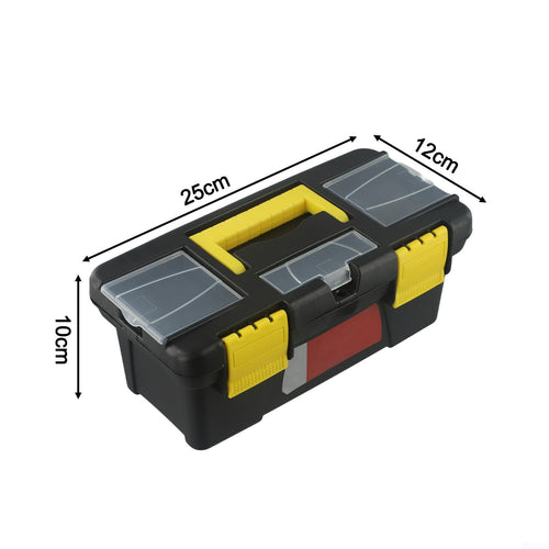 10-Inch Plastic Tool Box with Reinforced Handle and Secure Latches S7378