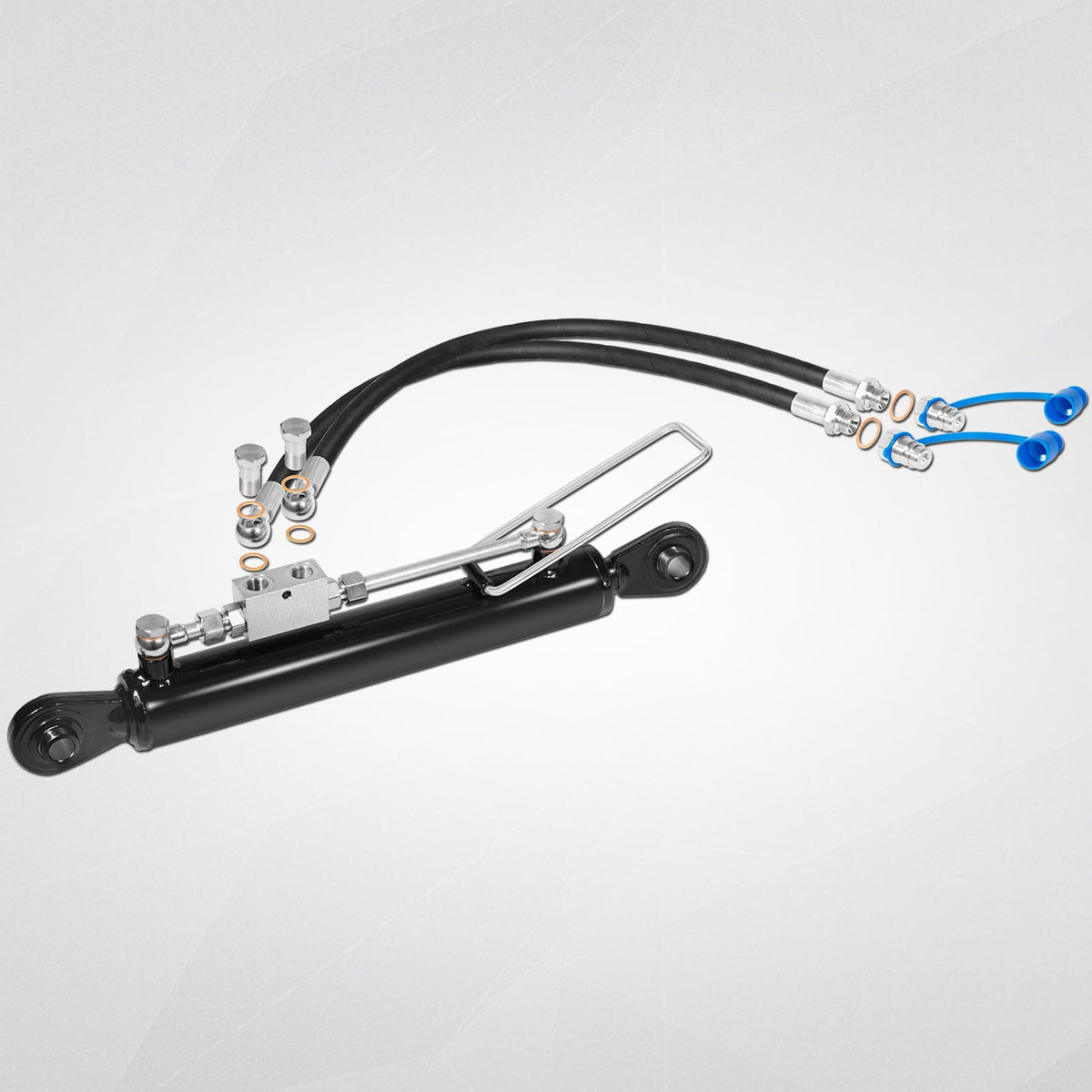 Hydraulic Top Link Cat. 1-1 with Locking Block 20 7/8” - 31 7/8” with 2 x Hose, Two-Way Check Valve Hydraulic Cylinder Set Q191