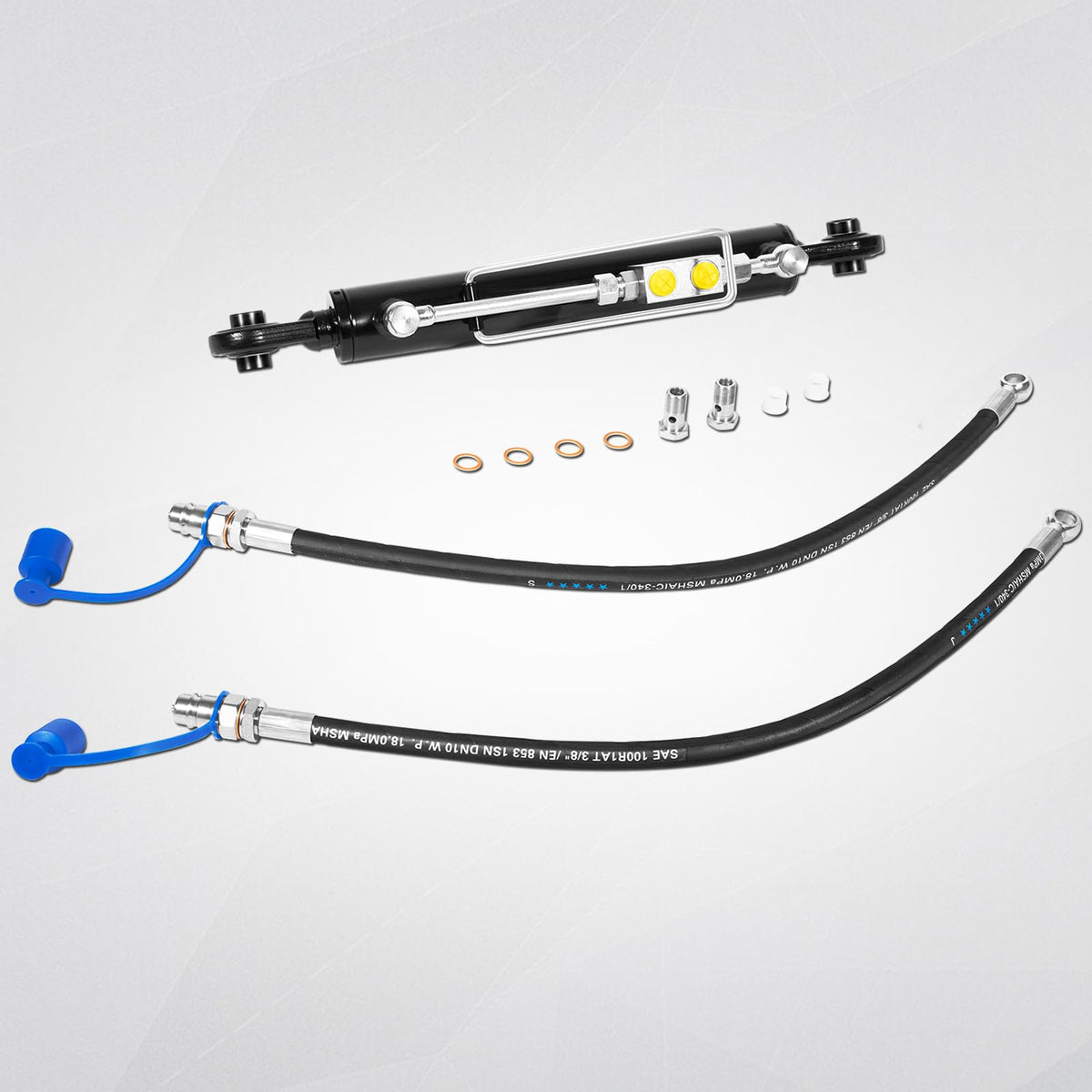 Hydraulic Top Link Cat. 1-1 with Locking Block 20 7/8” - 31 7/8” with 2 x Hose, Two-Way Check Valve Hydraulic Cylinder Set Q191