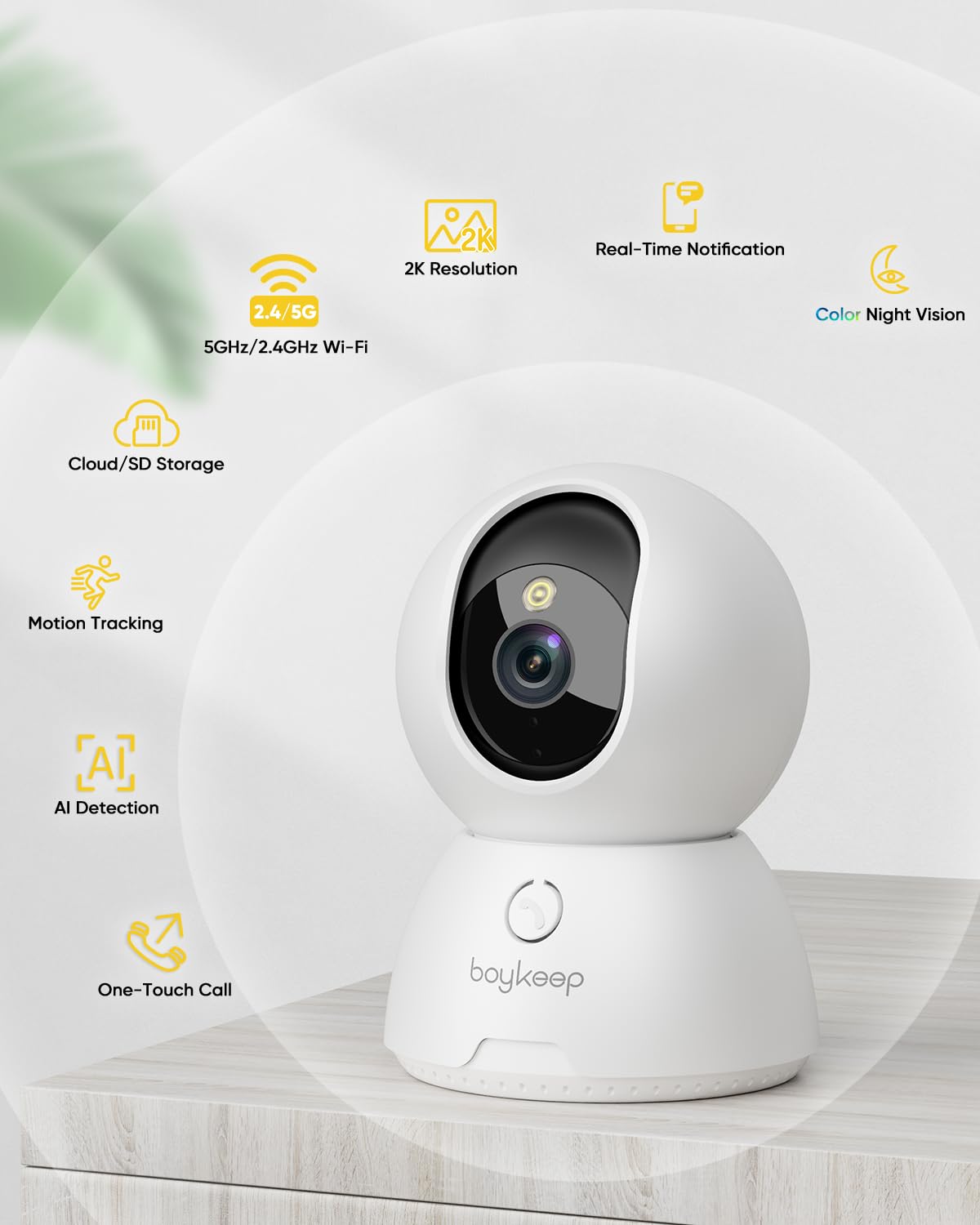 2K Indoor Security Camera 2-Pack with Night Vision T8509