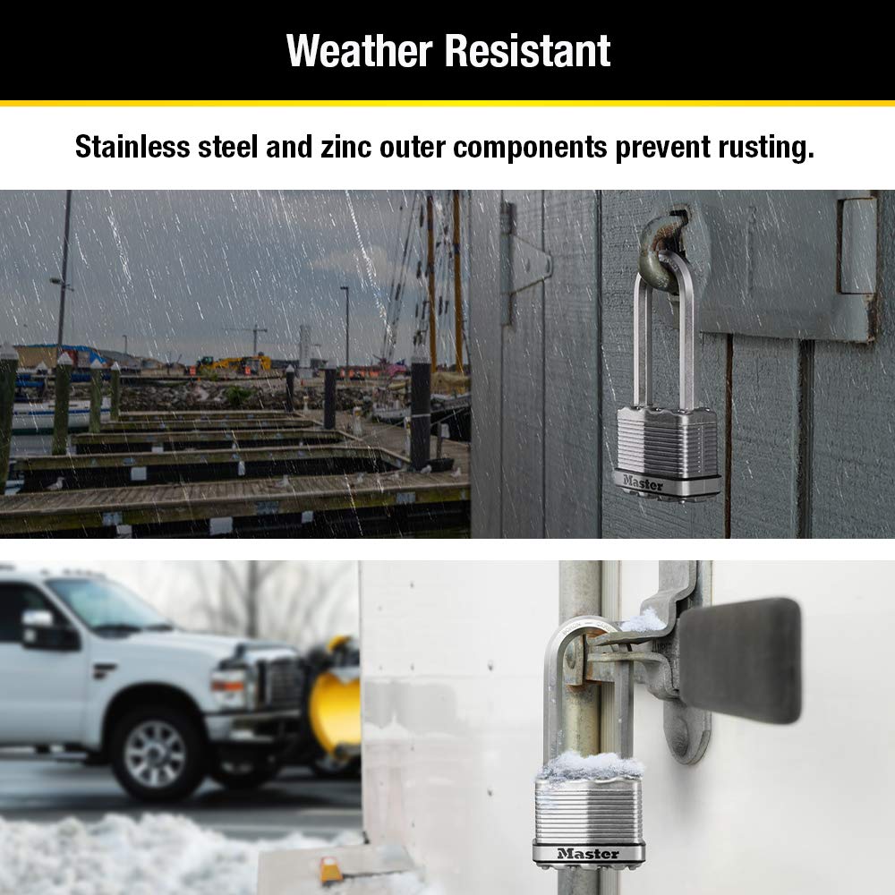 Heavy Duty Outdoor Padlock with Key, 4 Pack Keyed-Alike R772