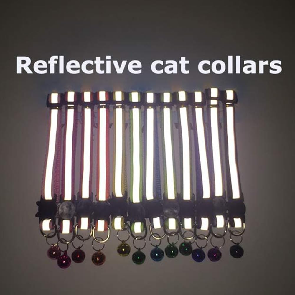 6 Pack Reflective Nylon Cat Collar with Bell Y3243