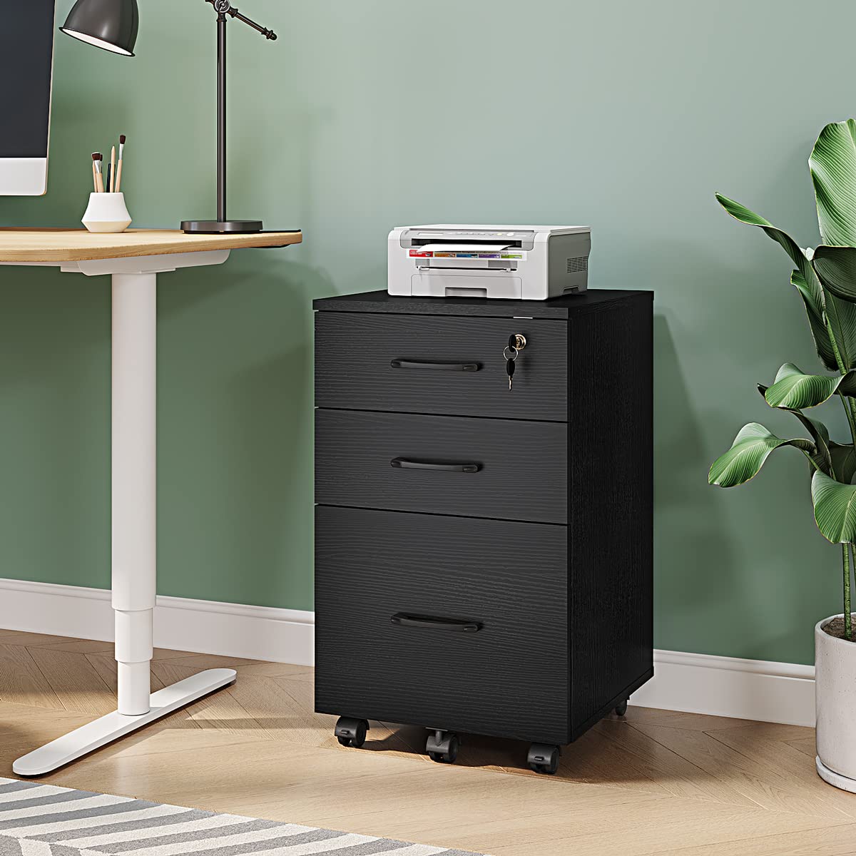 3 Drawer Wood Mobile File Cabinet G7470