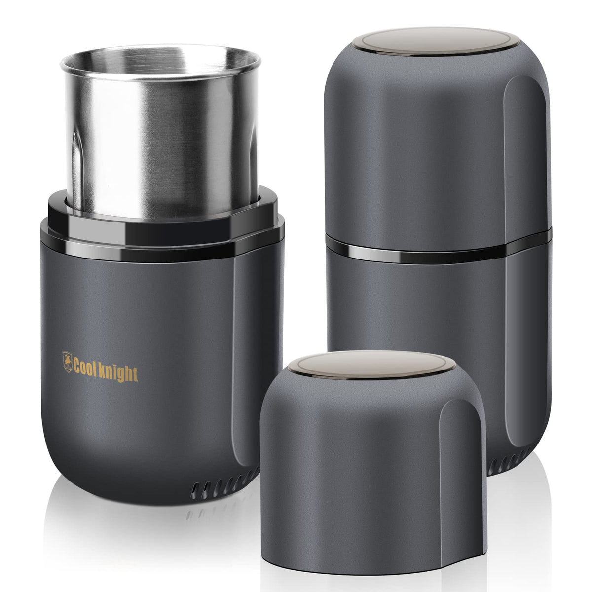 Electric Herb Grinder with Pollen Catcher 7.5" Grey A262327