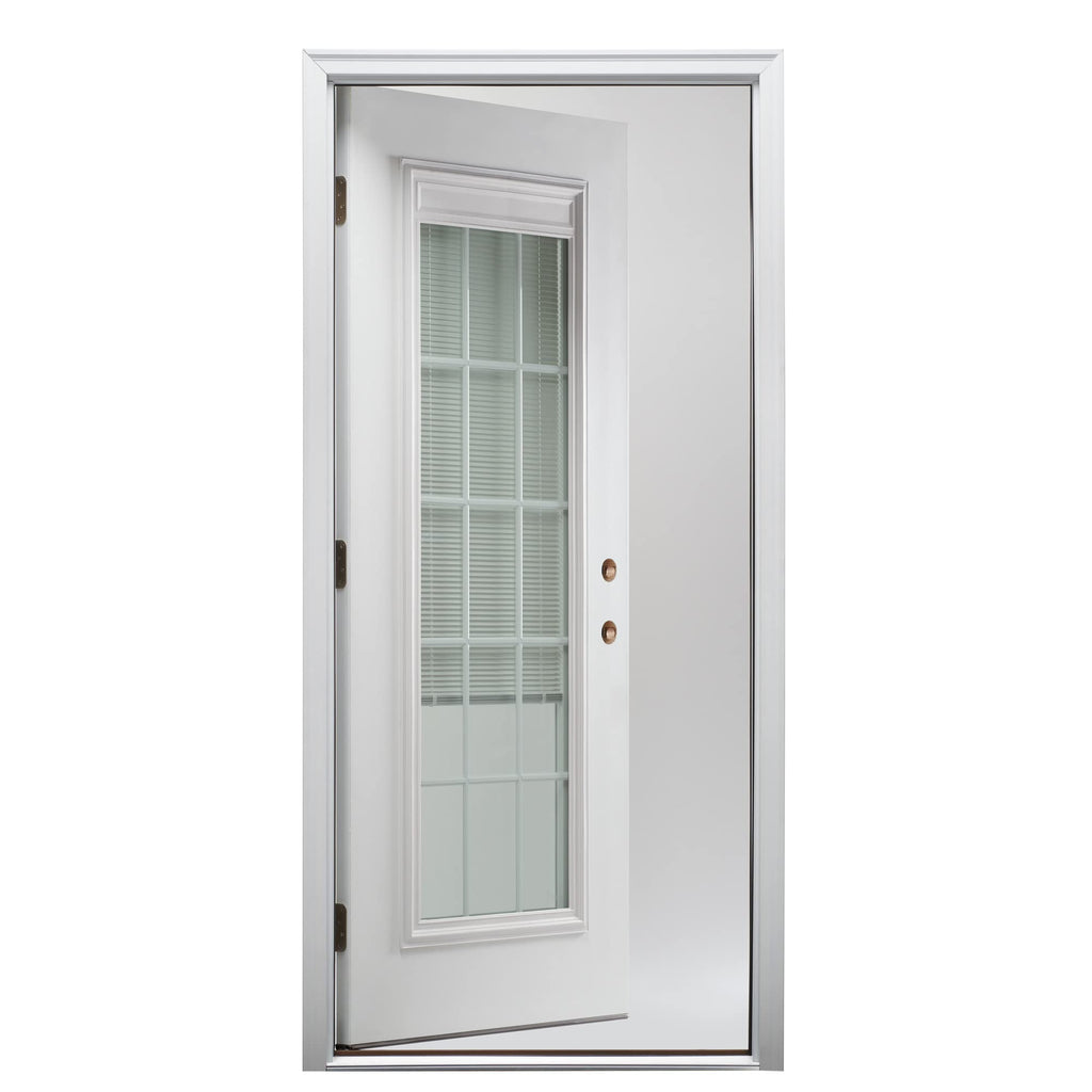 Fiberglass Smooth Primed Left Hand In-Swing Prehung Front Door Full Lite 36" x 80" L196