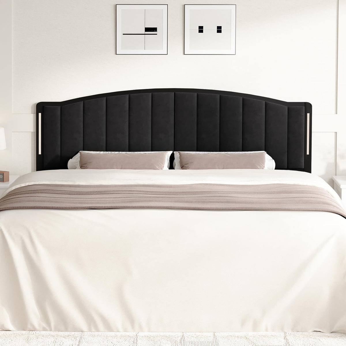 Upholstered Tufting Headboard Queen Size with Lights B327