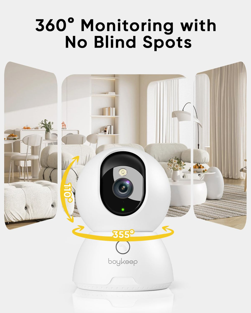 2K Indoor Security Camera 2-Pack with Night Vision T8509
