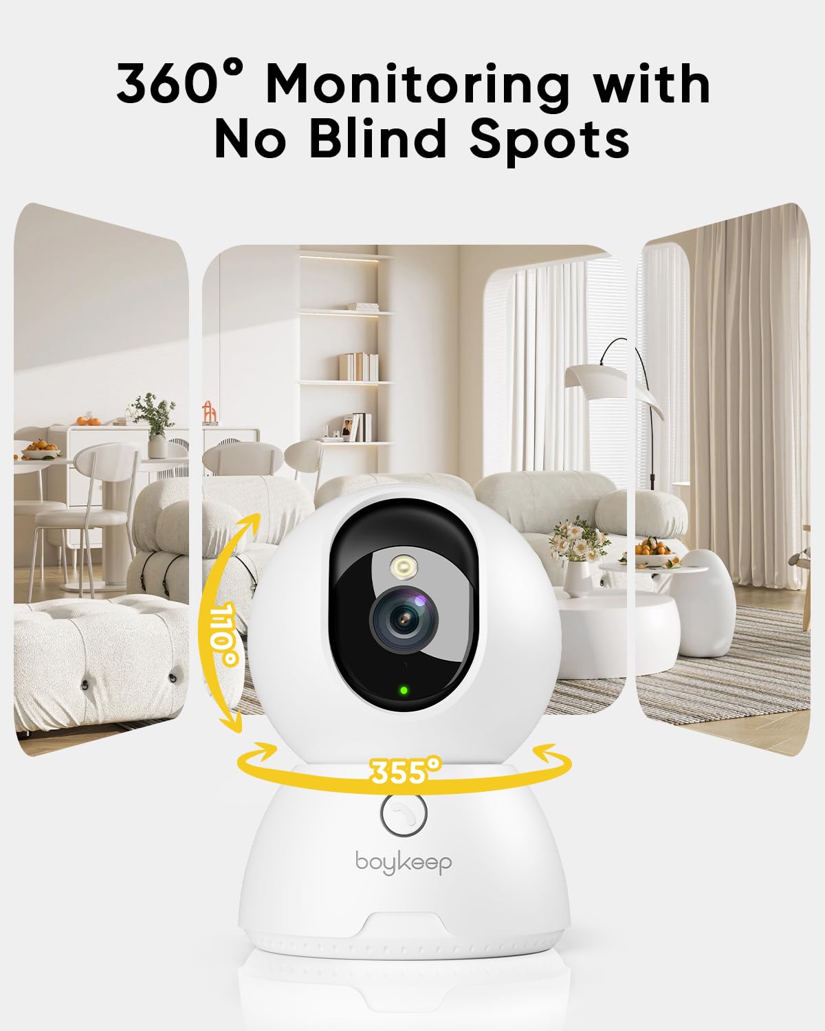 2K Indoor Security Camera 2-Pack with Night Vision T8509