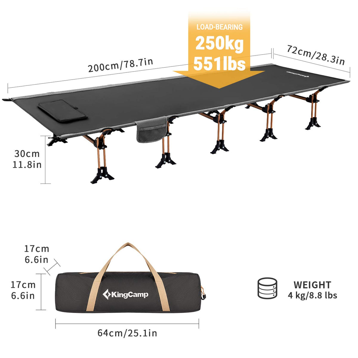 Portable Camping Cot & Single-Size Inflatable Sleeping Pad R124