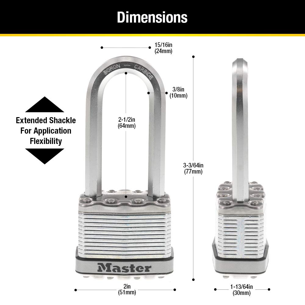 Heavy Duty Outdoor Padlock with Key, 4 Pack Keyed-Alike R772
