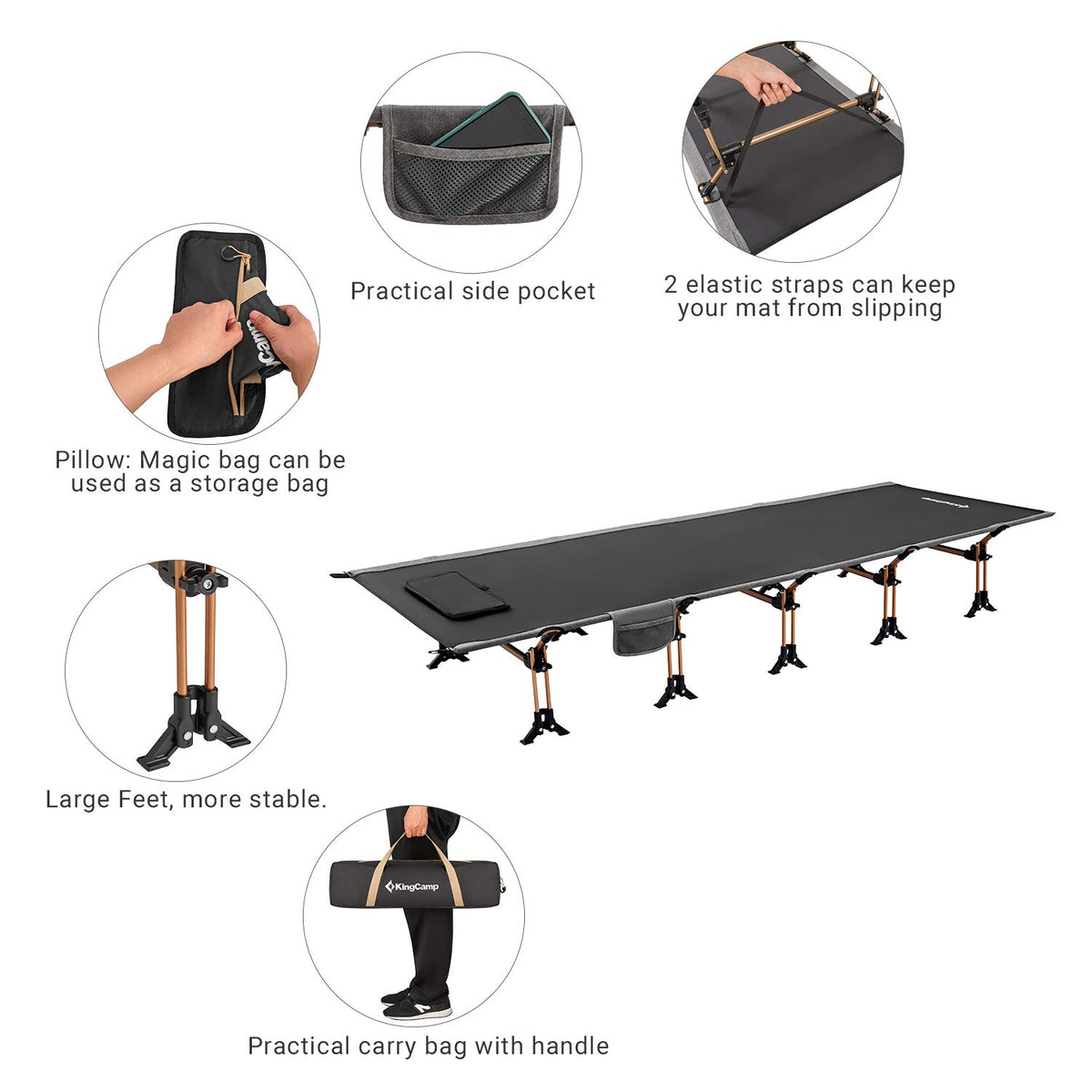 Portable Camping Cot & Single-Size Inflatable Sleeping Pad R124