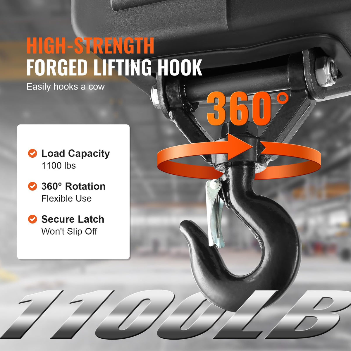 1500W Portable Electric Hoist Winch Y281