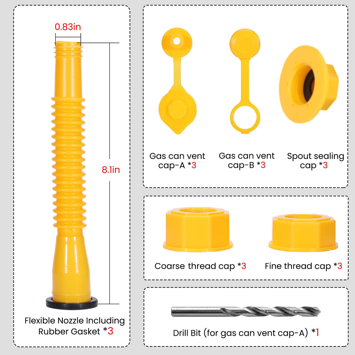 Gas Can Spout Replacement 3-Pack S332