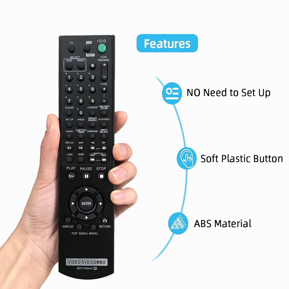 Replacement Remote Control for DVD/VHS Combo Player N378