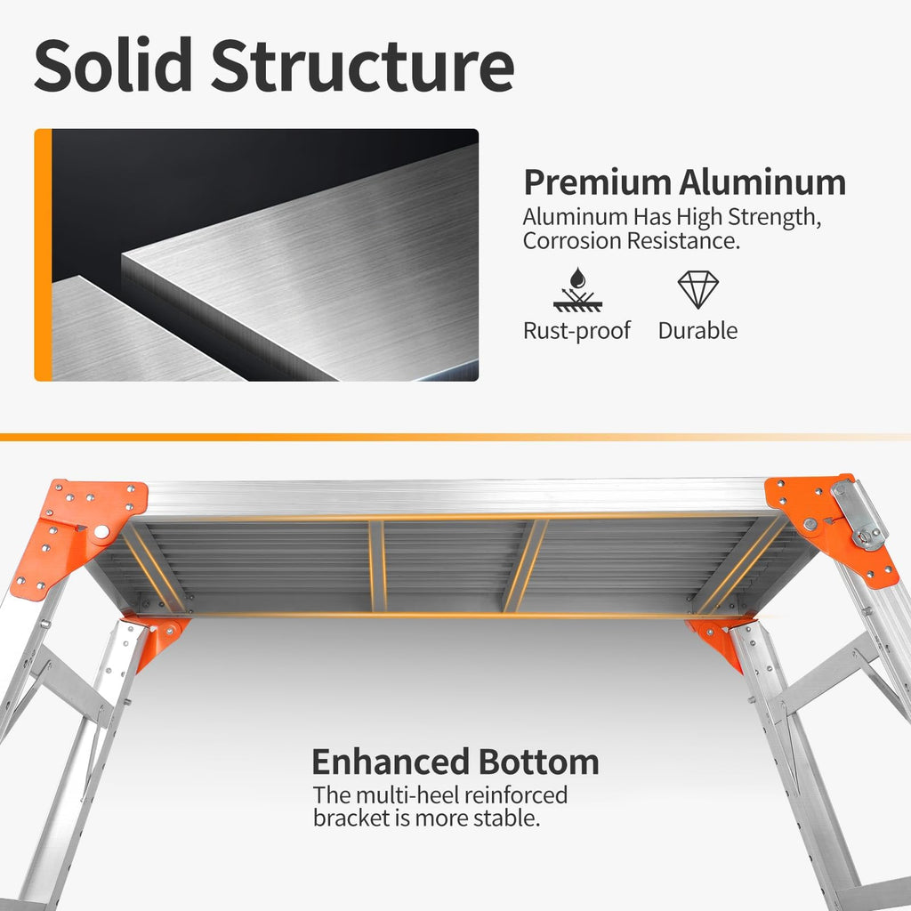 Adjustable Aluminum Folding Work Platform 330 lbs Capacity S25750