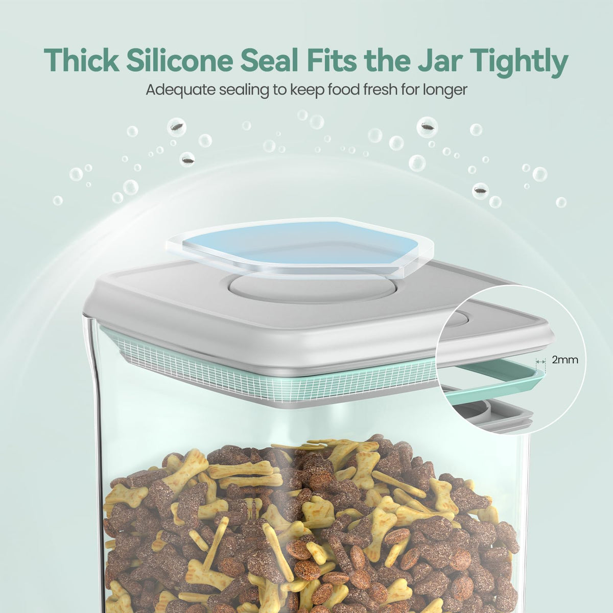 Airtight Treat Jar Container 2PC BPA-Free D65649