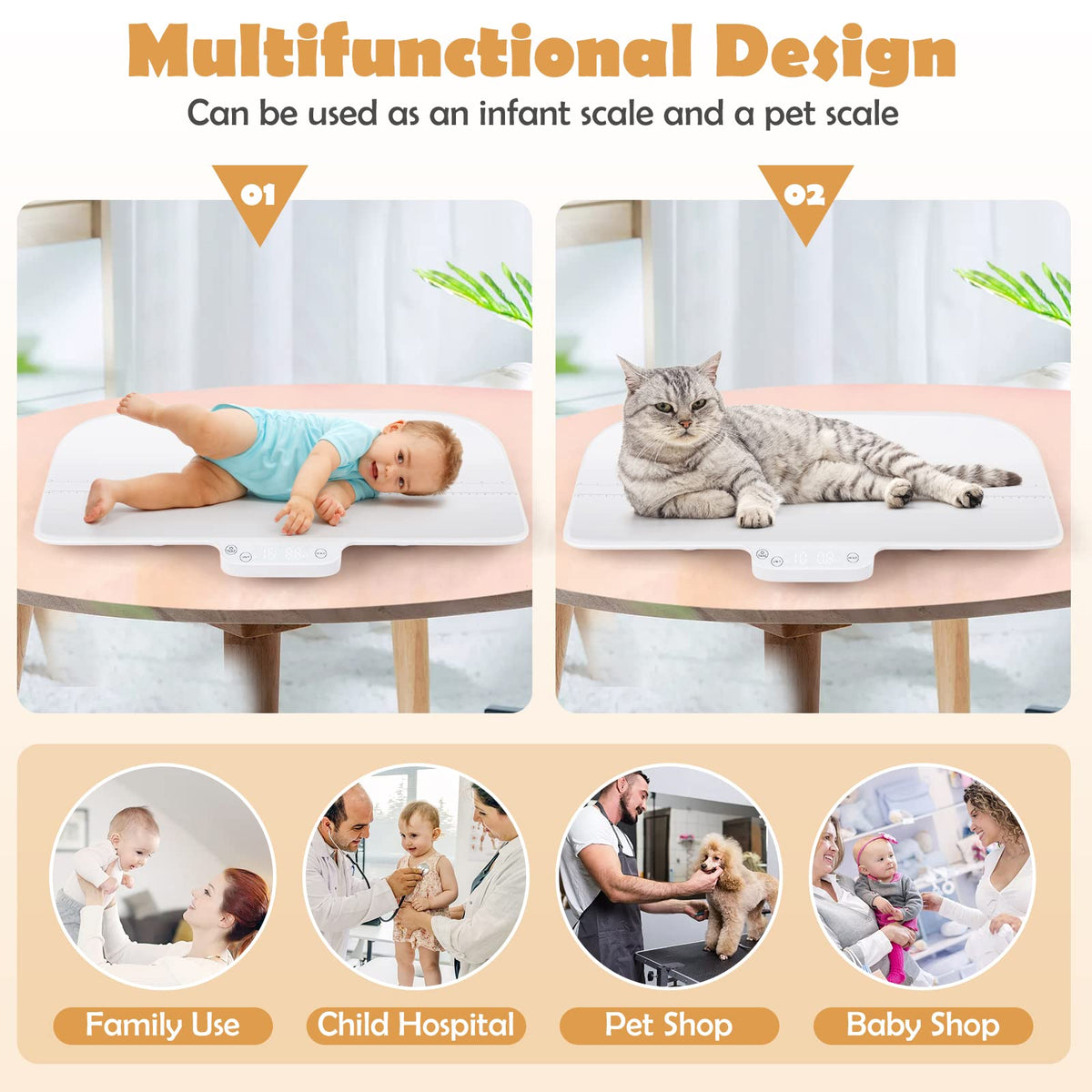 66lb Digital Baby Pet Scale with Smart App Control H26780