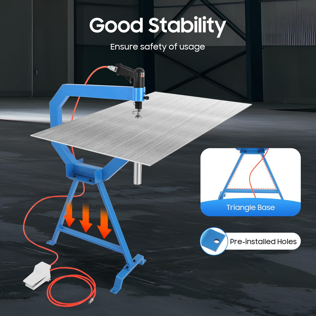 Pneumatic Planishing Hammer Metal Shrinker Stretcher Set Stainless Steel Sheet Metal Shaping Machine C757