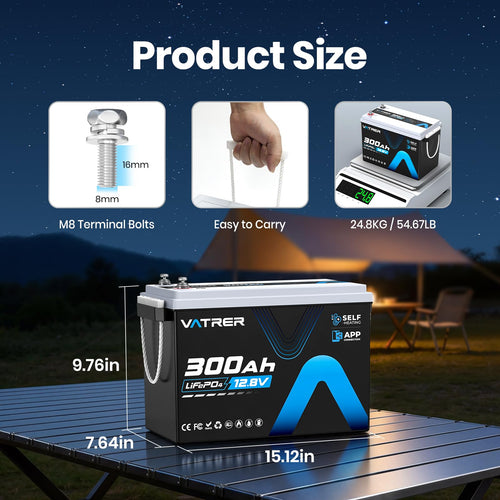 12.8V 300Ah Self-Heating LiFePO4 Lithium Battery Y77348