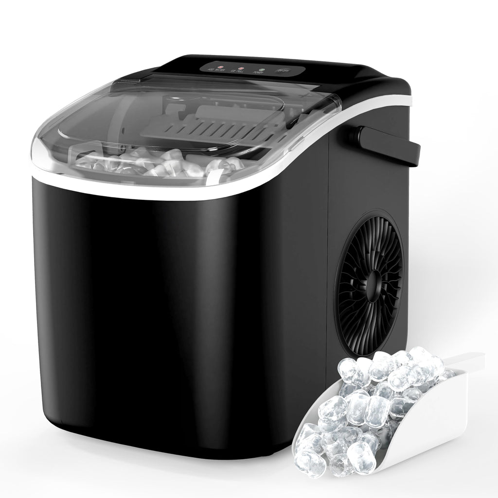 Countertop Ice Maker with Self-Cleaning, Ice Spoon and Basket, Black O585817