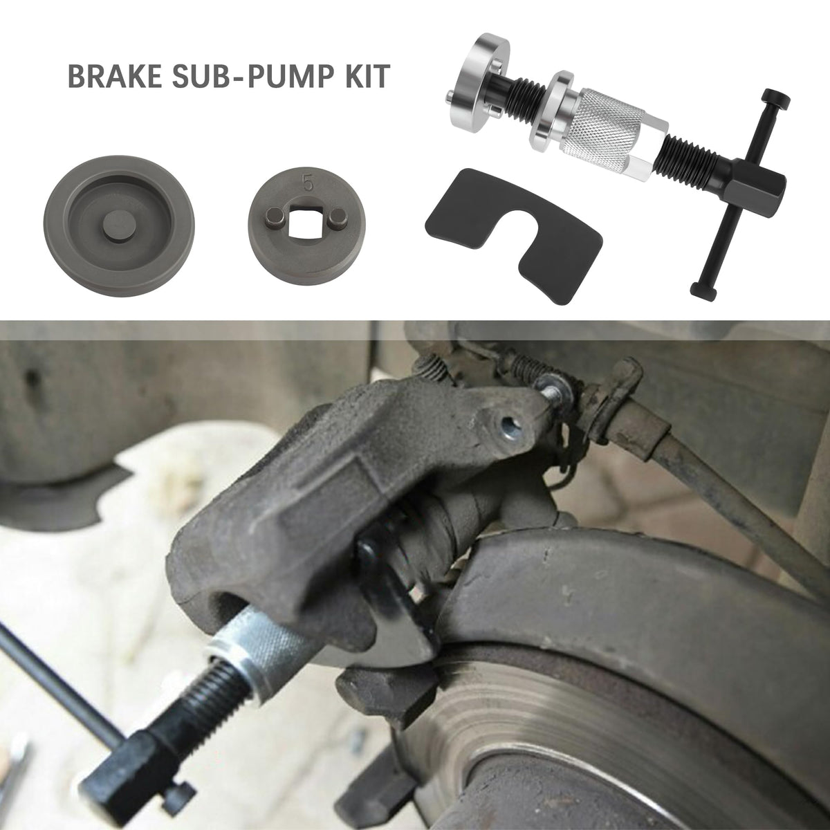Chrome-Plated Steel 5PCS Brake Caliper Compression Tool Set Z132930