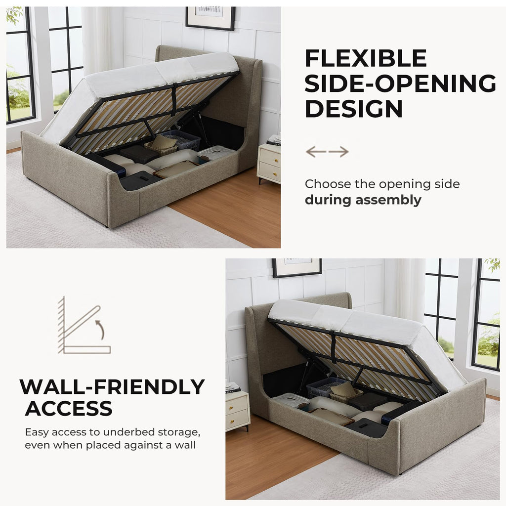 Full Size Lift Up Storage Bed Frame U250926