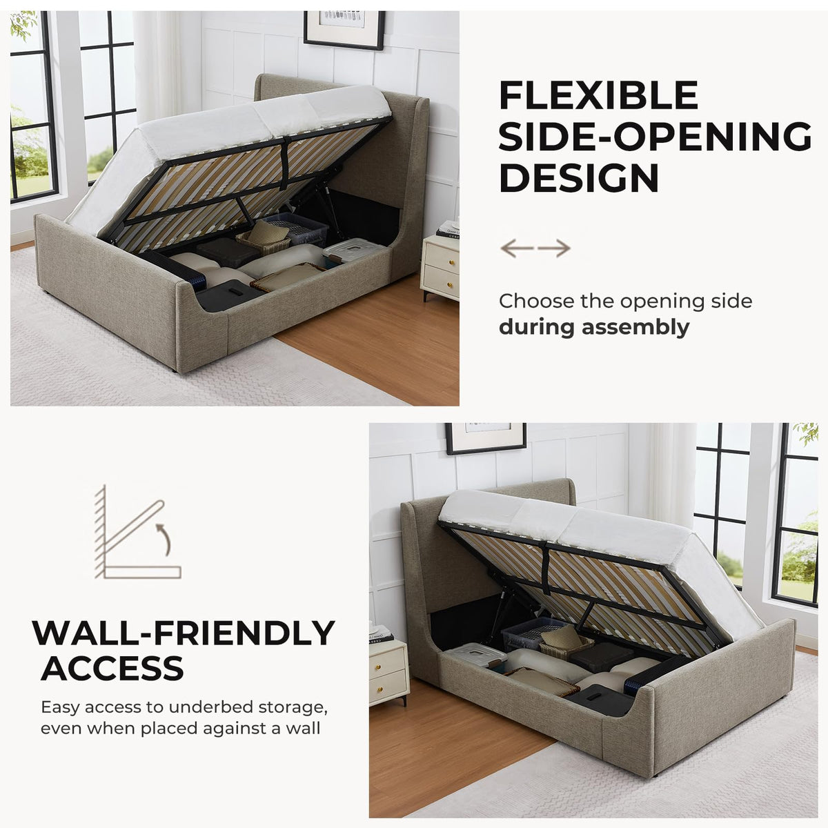 Full Size Lift Up Storage Bed Frame U250926