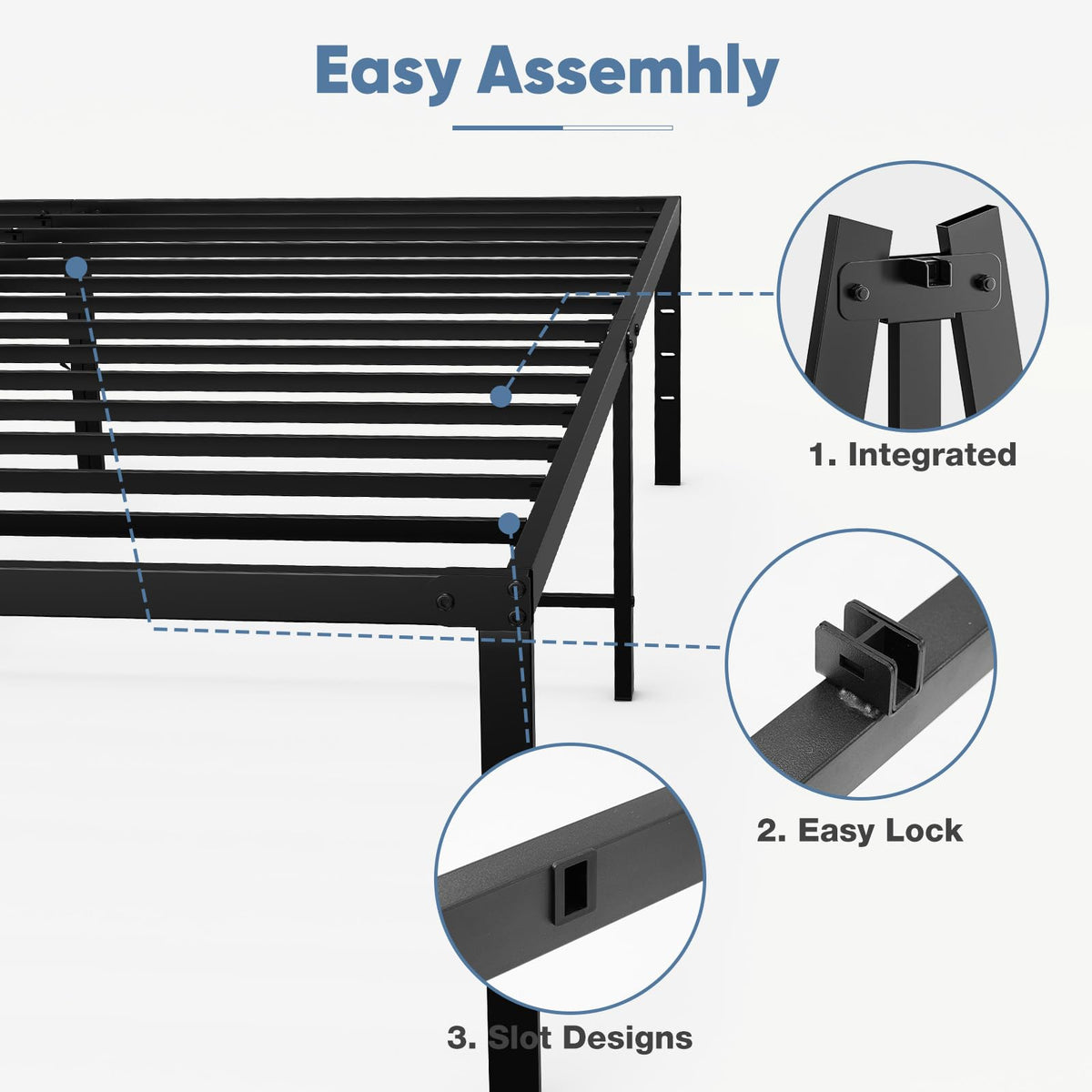 18" Heavy Duty Metal Queen Bed Frame Z9939
