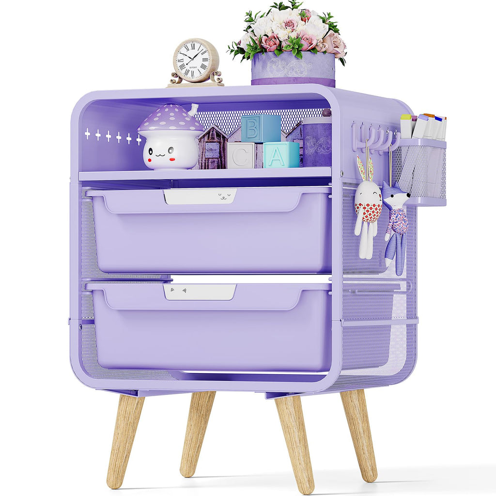 Kids Nightstand, Girls Bedside Table, Night Side Table, Purple U5577