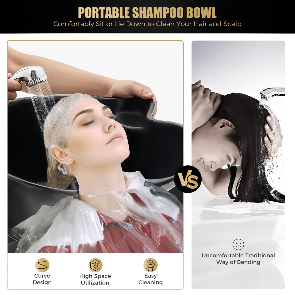 Portable Shampoo Basin Adjustable with Electric Pump N316
